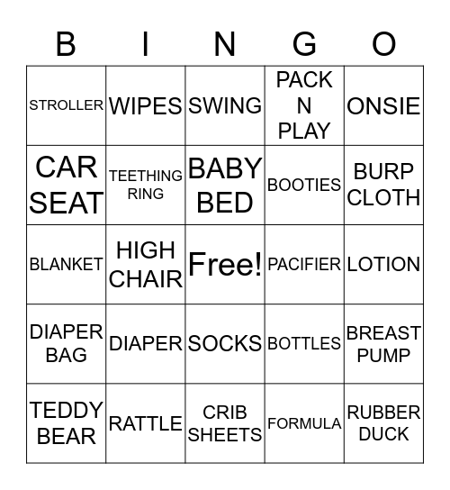 TYREION BABY SHOWER Bingo Card