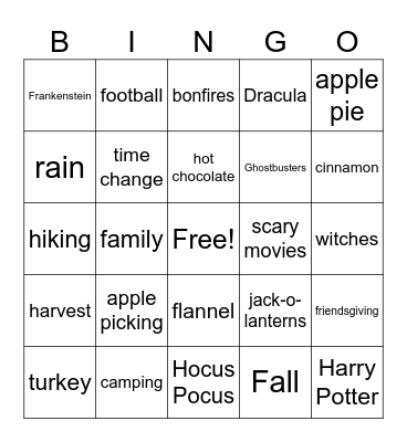 Fall OP Bingo (10/27 in-service) Bingo Card