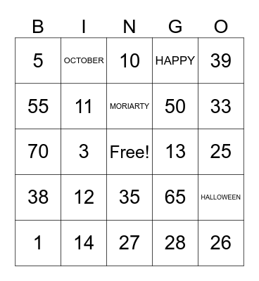 HAPPY HALLOWEEN!!! Bingo Card