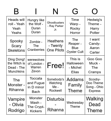 Halloween Bingo Card