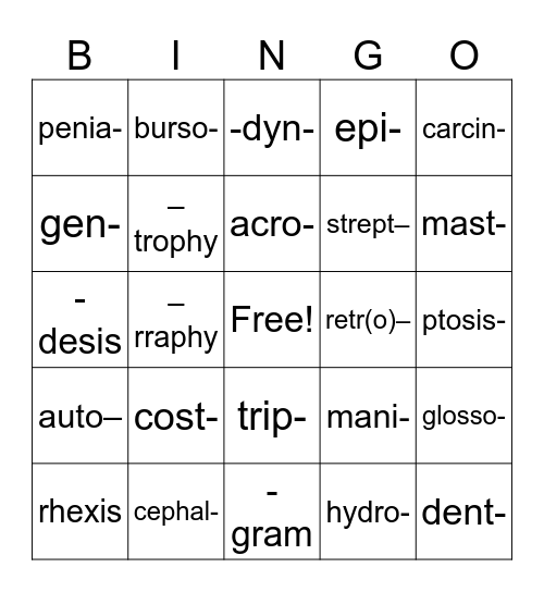 Dean Vaughn 1-3 Bingo Card