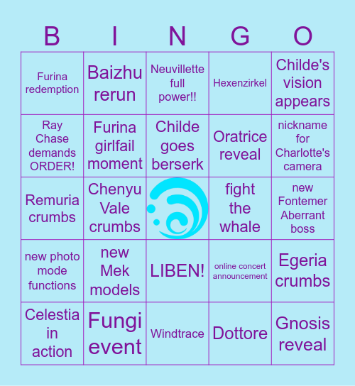 4.2 Special Program Bingo Card