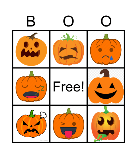 Jack-o-Lantern Feelings Bingo Card