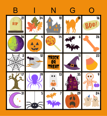 ANA HALLOWEEK BINGO Card