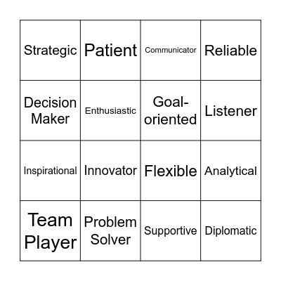 Leadership Styles Bingo Card