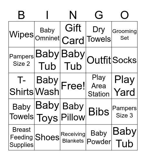 Josiah James Baby Bingo Card