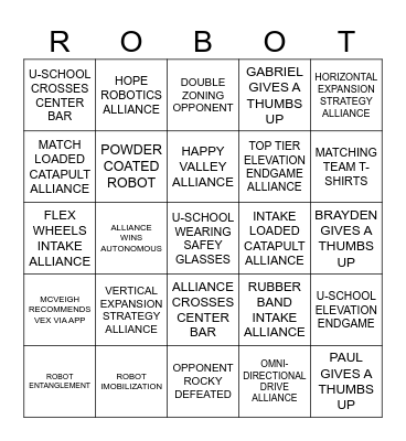 ALLIED TEAM: Bingo Card