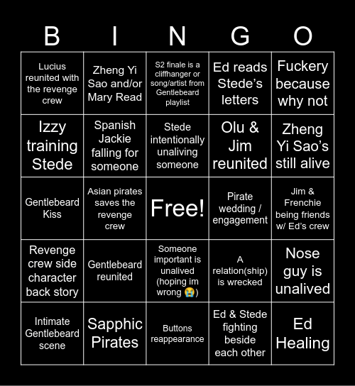 OFMD S2 BINGO CARD Bingo Card