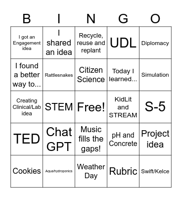 R2S Bingo Card