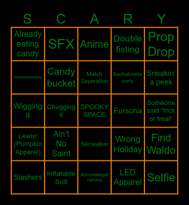 Sloppy Halloween Bingo Card