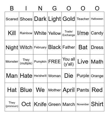 ASL BINGO---LET'S GO!!! Bingo Card