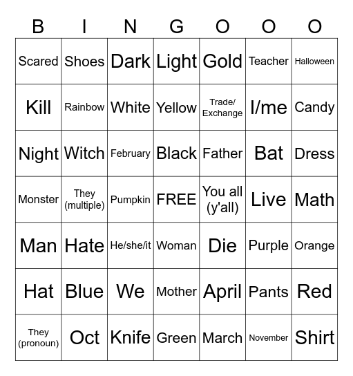 ASL BINGO---LET'S GO!!! Bingo Card