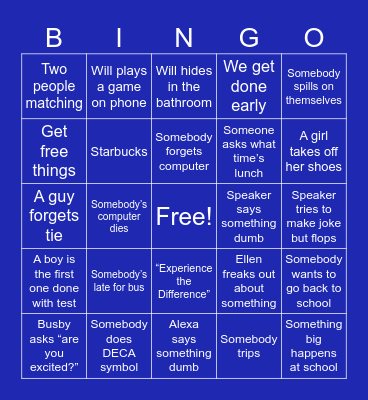 DECA Bingo Card