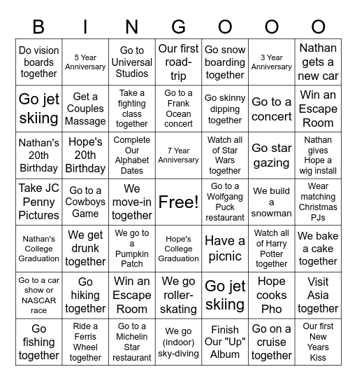 NH Bingi Bingo Card