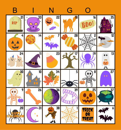 Happy Halloween Bingo Card