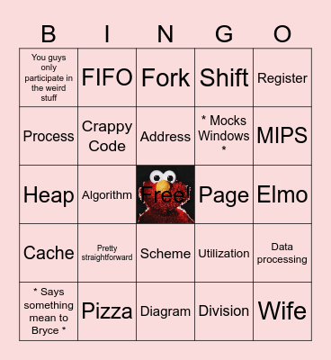 Dr. Moscola Bingo Card