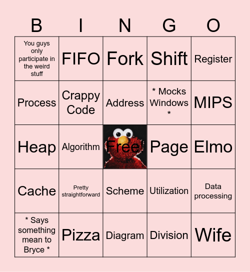 Dr. Moscola Bingo Card