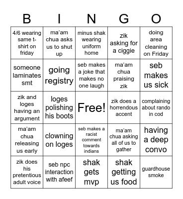 Persnode Bingo Card