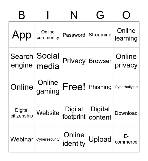 Living Online Bingo Card