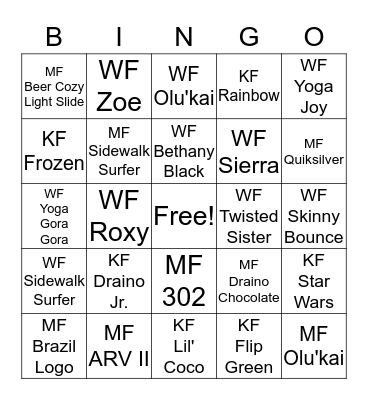 Flip Flop Shops Bingo Card