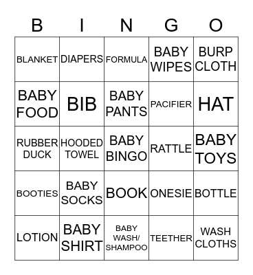 BABY BLAKE Bingo Card