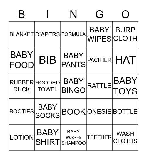 BABY BLAKE Bingo Card