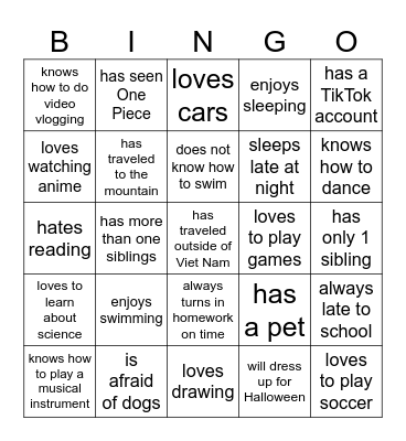 Bingo Card