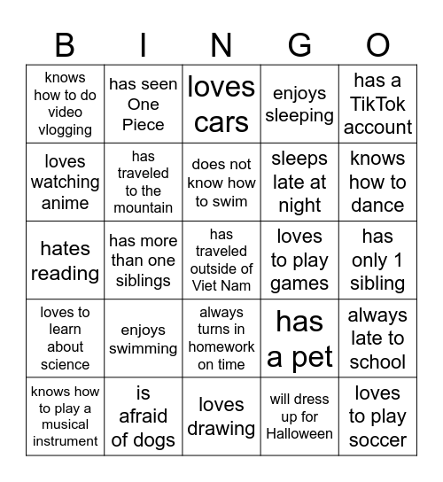 Bingo Card