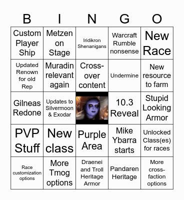 BlizzCon 2023 Bingo Card