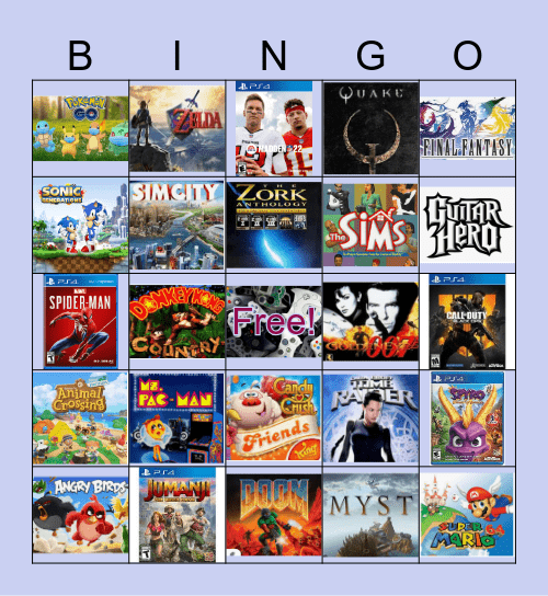 Video Games Bingo Card