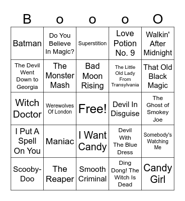 Halloween Bingo Card