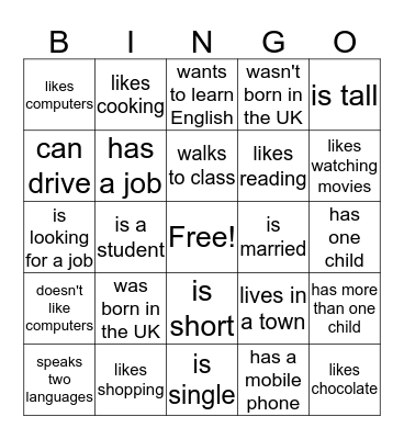 Find someone who: Bingo Card