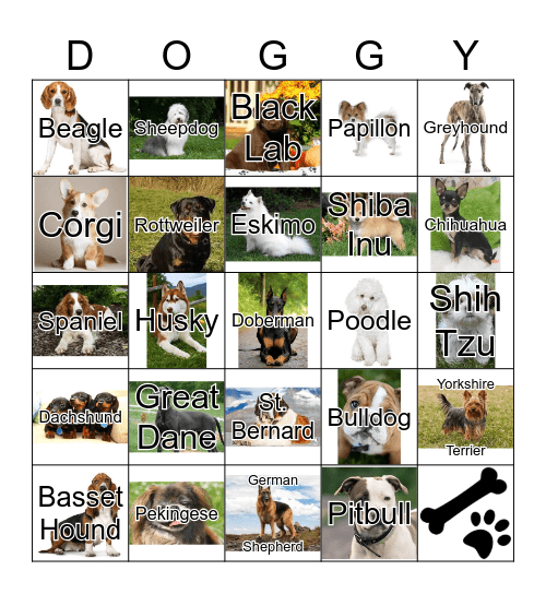 DOG BINGO Card