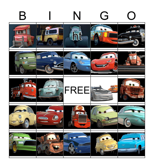 CARS  Bingo Card