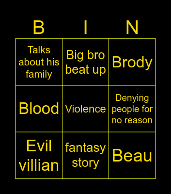 Haminations Bingo Card