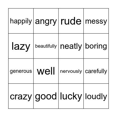 I am... / I do it... Bingo Card