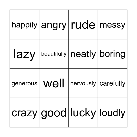 I am... / I do it... Bingo Card