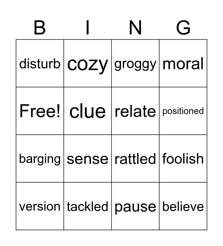 Module 4 Bingo Card