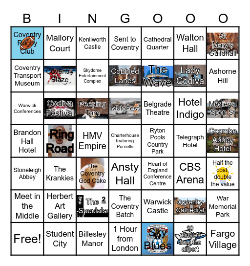 Coventry & Warwickshire  Bingo Card