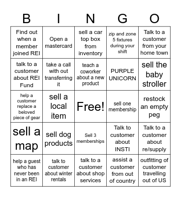 REI BINGO Card