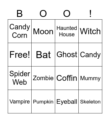 Halloween Bingo Card