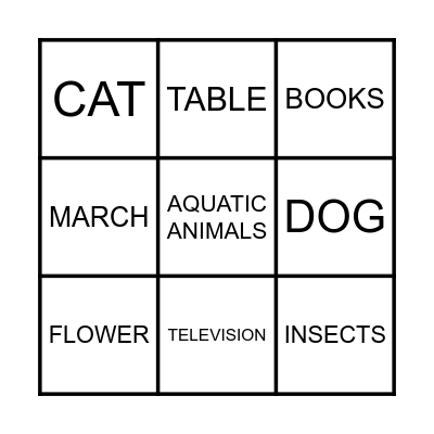 Living x Nonliving Things Bingo Card