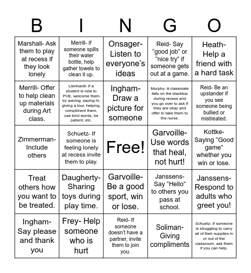 Nice Bingo! Bingo Card