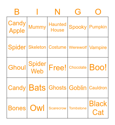 Halloween Bingo Card