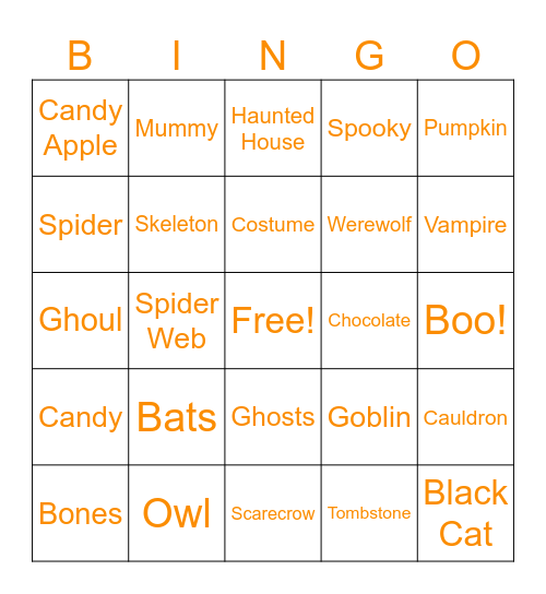 Halloween Bingo Card