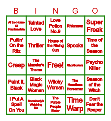 Halloween Bingo Card