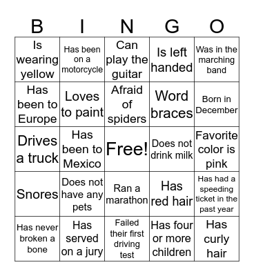 Under His Wings! Bingo Card