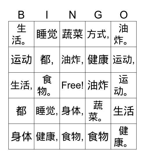 G8 U1.3 characters Bingo Card