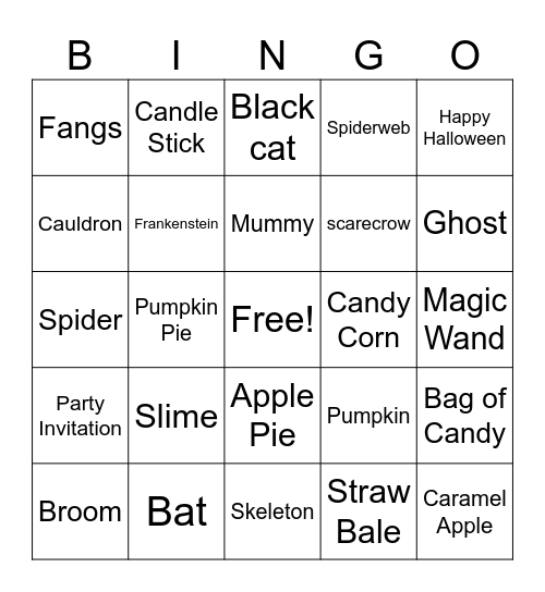 HALLOWEEN SCAVENGER Bingo Card