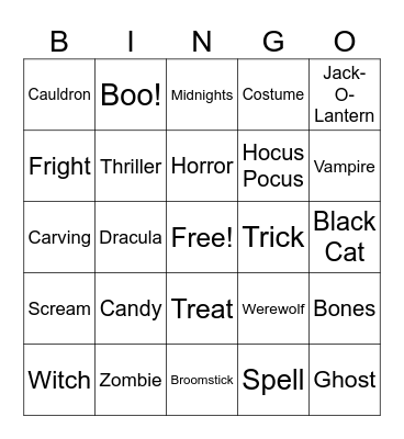 HALLOWEEN Bingo Card